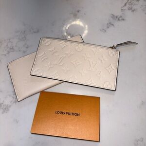 Authentic Louis Vuitton Empreinte Pochette Inserts Organizer White
